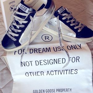 Golden Goose Super-Stars Size 36 EU/6 US Color: Silver/Black/ Ice